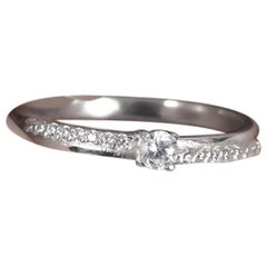 Moissanite Delicate Promise Ring For Her 925 Sterling Silver Gift For Women.