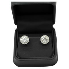 Moissanit & Diamant Halo Ohrstecker und Jacke Ohrring 8,60ctw in 14K Weißgold