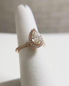 Moissanite Diamond ring Pear Shape diamond ring 14KT gold