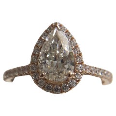 Moissanite Diamond ring Pear Shape diamond ring 14KT gold