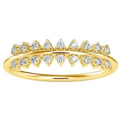 Anello a doppia linea di moissanite per donne in argento 925, il miglior regalo per le donne.