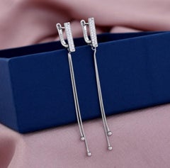 Boucles d'oreilles Moissanite en argent 925 Boucles d'oreilles Design/One pour les femmes