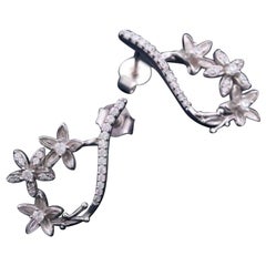 Moissanit-Tropfen-Ohrringe 925 Sterlingsilber-Blumen-Ohrringe Einzigartiges Geschenk für sie