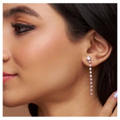 Moissanite Drop Earrings 925 Sterling Silver Linear Earring Unique Gift For Her