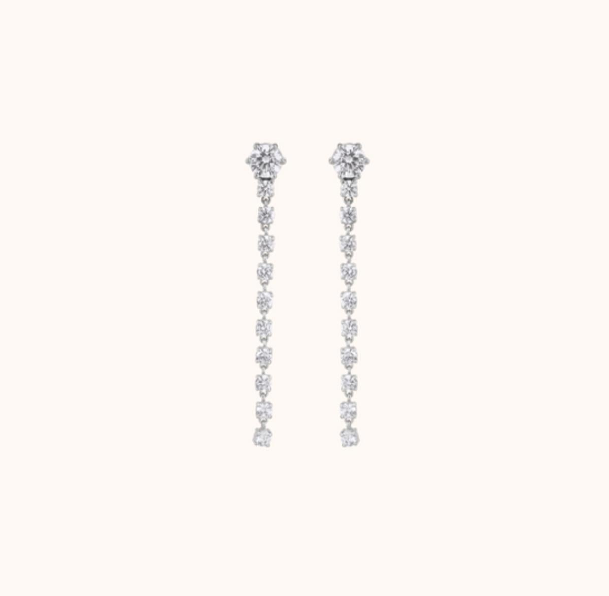 Moissanite Drop Earrings 925 Sterling Silver Linear Earring Unique Gift For Her 2