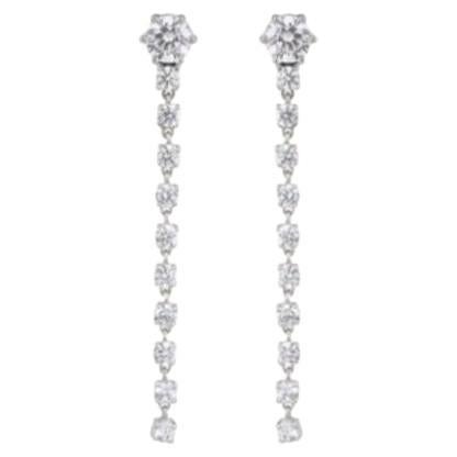 Moissanite Drop Earrings 925 Sterling Silver Linear Earring Unique Gift For Her