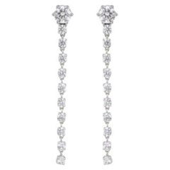 Moissanite Drop Earrings 925 Sterling Silver Linear Earring Unique Gift For Her Moissanite Drop Earrings 925 Sterling Silver Linear Earring Unique Gift For Her