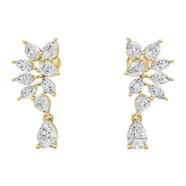 Orecchini con perno in moissanite