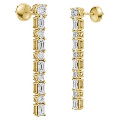 Moissanite drop earrings studs in 14k gold