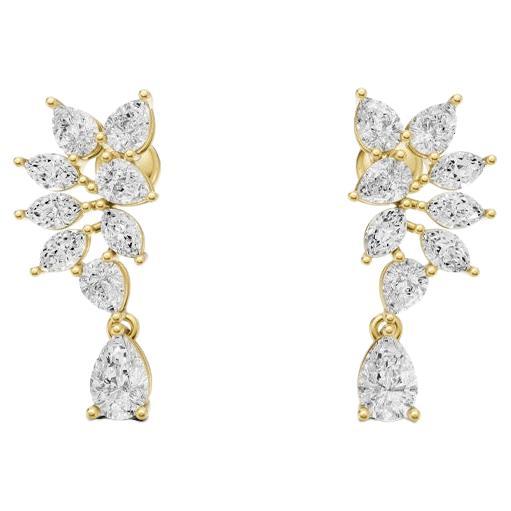 Boucles d'oreilles Moissanite en or 14k en vente