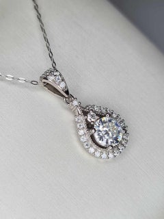 Moissanite Drop Pendant 925 Silver Everyday Wear Pendant For Women.
