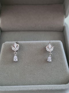 Moissanite Tropfen Ohrstecker 925 Sterling Silber Valentin Geschenk.