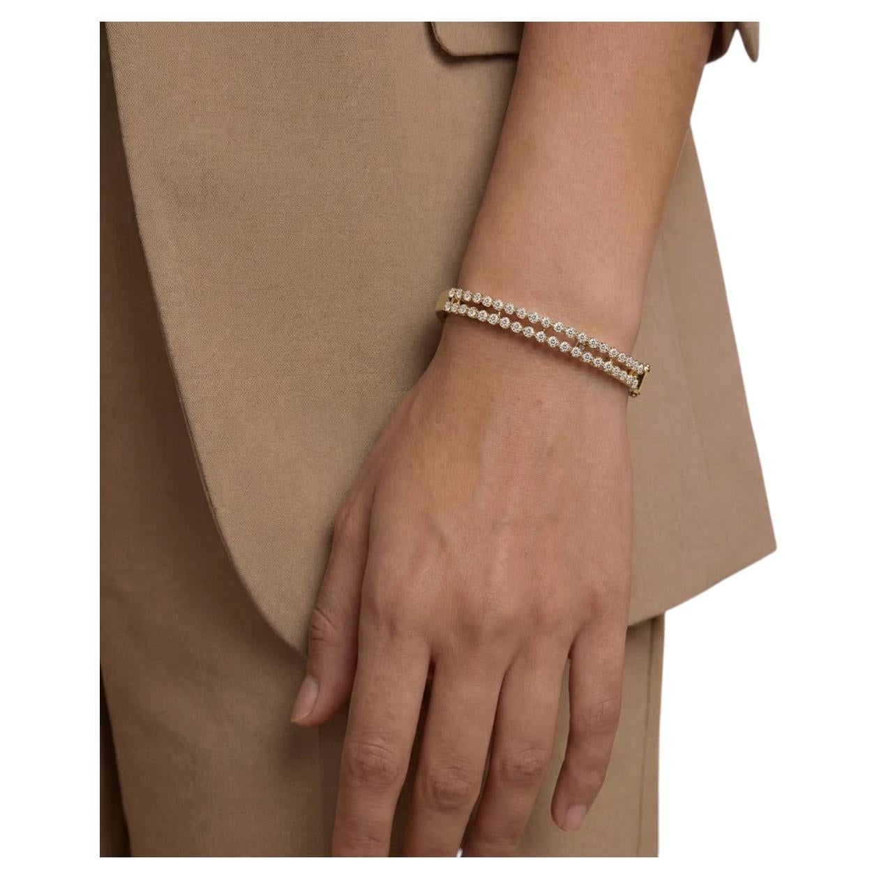 Moissanite dubble line Bracelet 925 Sterling Silver Bracelet.