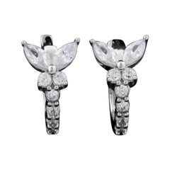 Moissanite Earring 925 Sterling Silver Flower Shaped Stud Beautiful Gift For Her
