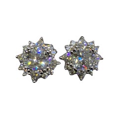 Moissanite Earring 925 Sterling Siver Flower Cluster Beautiful Earrings For Her.