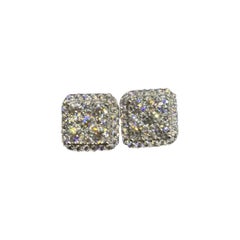 Moissanite Earring 925 Sterling Siver Square Shape Studs Screw Back Unique Gift.