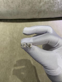 Moissanite Earring Square Shaped Stud Earrings 925 Sterling Siver Gift For Women