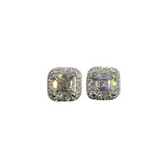 Moissanite Earring Square Shaped Stud Earrings 925 Sterling Siver Gift For Women
