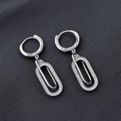 Moissanite Earrings 925 Sterling Silver Beautiful Drop Earring For Women .