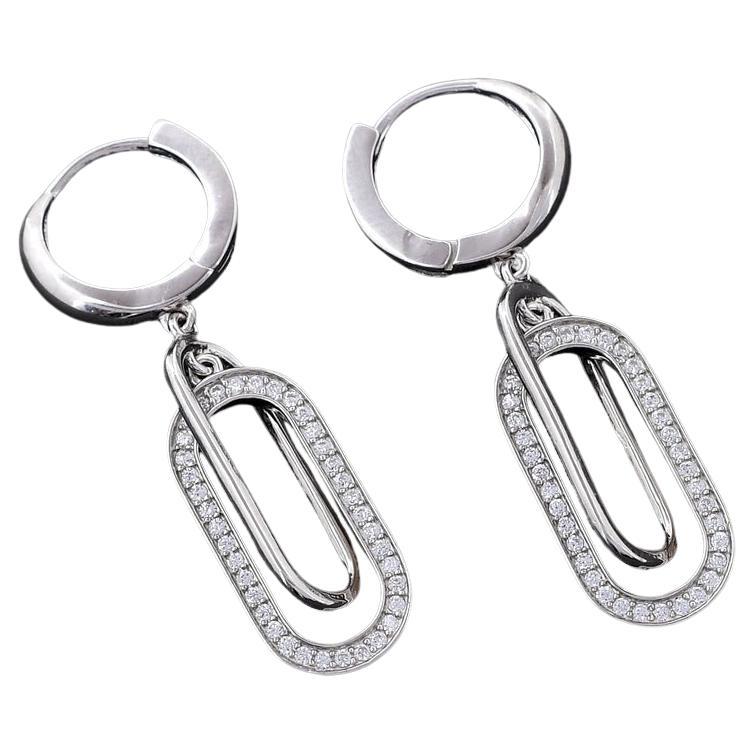 Moissanite Earrings 925 Sterling Silver Beautiful Drop Earring For Women . For Sale