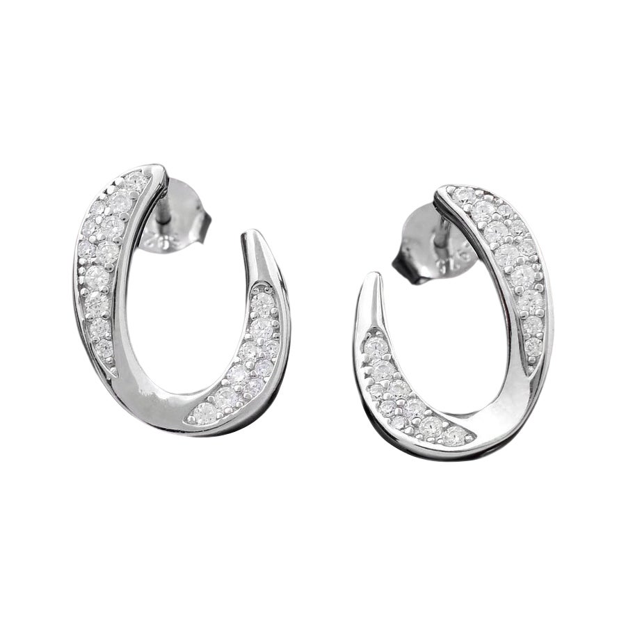 Pendientes de moissanita Plata de ley 925 Hermoso pendiente de aro para las mujeres .