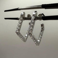 Moissanite Earrings 925 Sterling Silver Beautiful Hoop Earring For Women Gift .