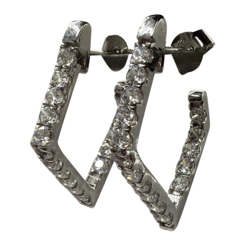 Orecchini di moissanite in argento 925 Bellissimo orecchino a cerchio per donne regalo .