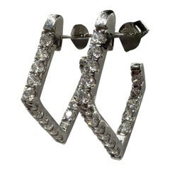 Moissanite Earrings 925 Sterling Silver Beautiful Hoop Earring For Women Gift .