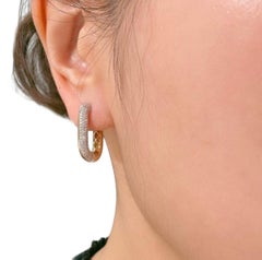 Moissanite Earrings 925 Sterling Silver Hoop Earrings For Women Beautiful Gift.
