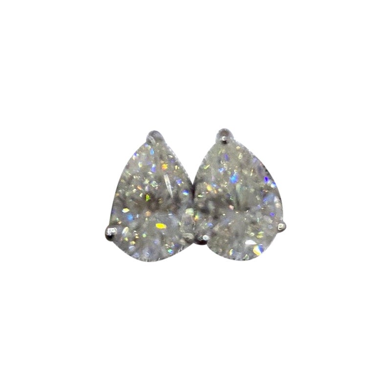 Moissanite Earrings 925 Sterling Siver Pear Shape Stud Earrings Unique Gift.