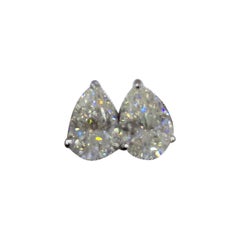 Moissanite Earrings 925 Sterling Siver Pear Shape Stud Earrings Unique Gift.