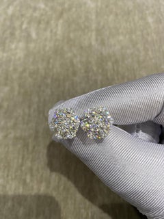 Moissanite Earrings 925 Sterling Siver Snowflake Cluster Studs Gift For Women .