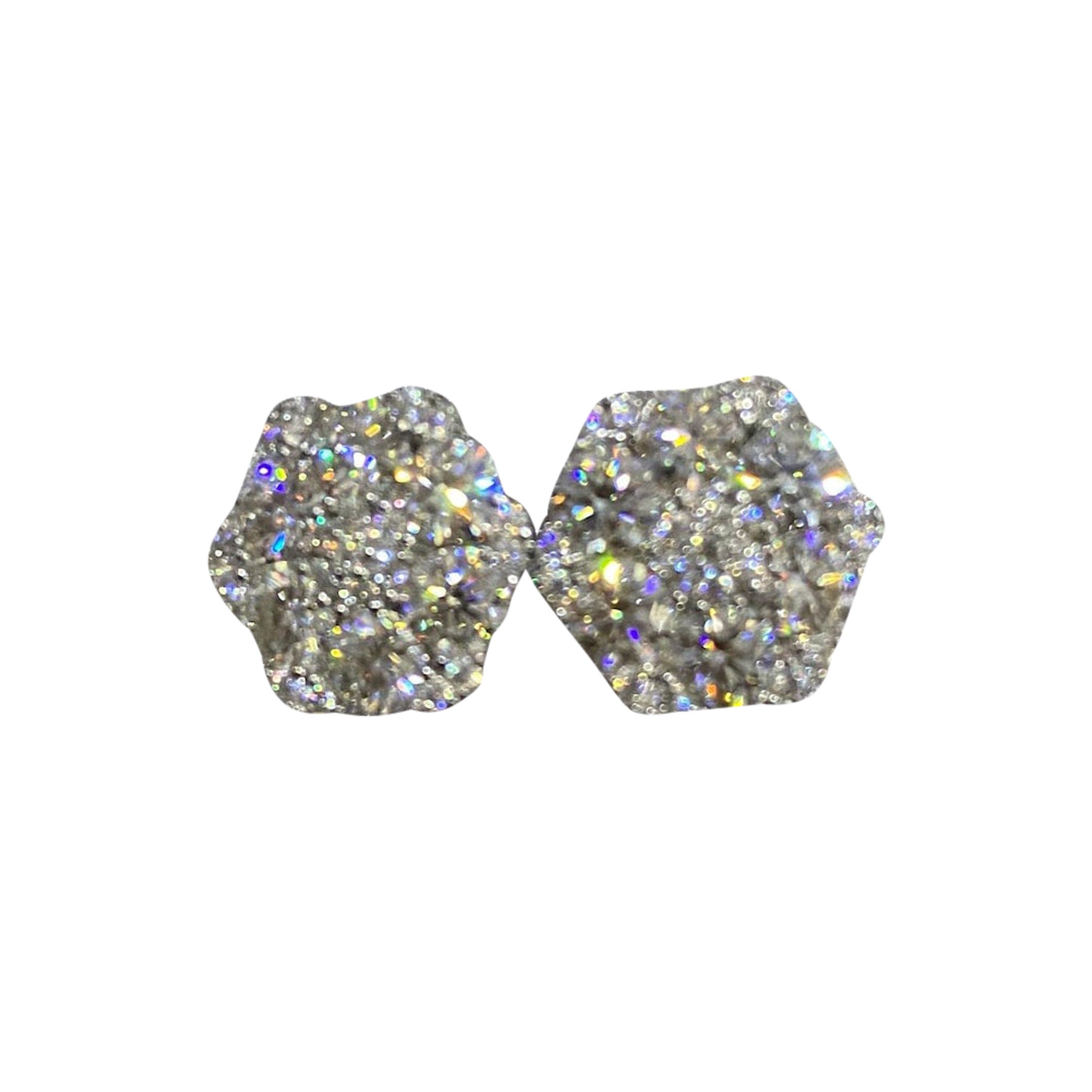Moissanite Earrings 925 Sterling Siver Snowflake Cluster Studs Gift For Women .