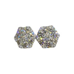 Moissanite Earrings 925 Sterling Siver Snowflake Cluster Studs Gift For Women .