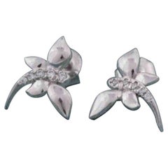 Moissanite Earrings Butterfly Shaped Studs 925 Sterling Silver Anniversary Gift.