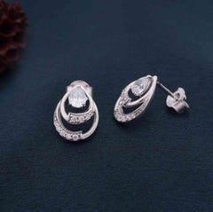 Moissanite Earrings Silver Stud Earrings For Her 925 Sterling Silver Unique Gift