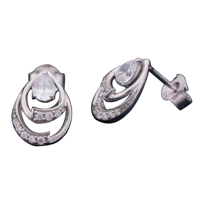 Moissanite Earrings Silver Stud Earrings For Her 925 Sterling Silver Unique Gift