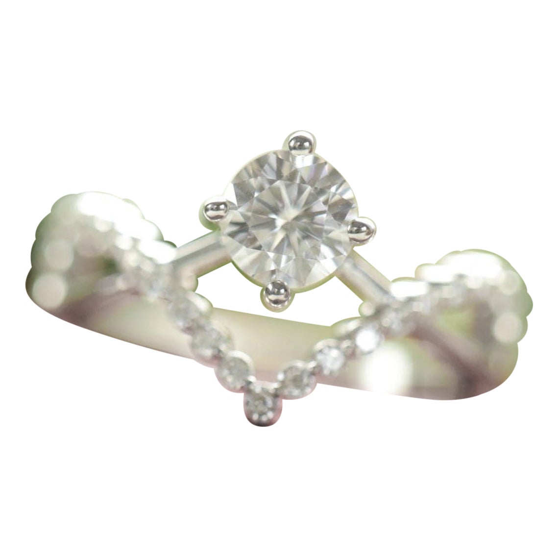 Anillo de compromiso de moissanita Anillo de plata de ley 925 estilo cruzado para mujer. en venta