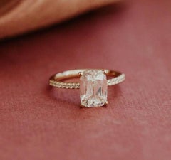 Moissanite Engagement Ring 925 Sterling Silver Cushion Cut Ring Minimalist Gift