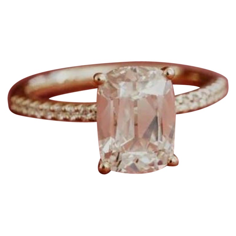 Moissanite Engagement Ring 925 Sterling Silver Cushion Cut Ring Minimalist Gift