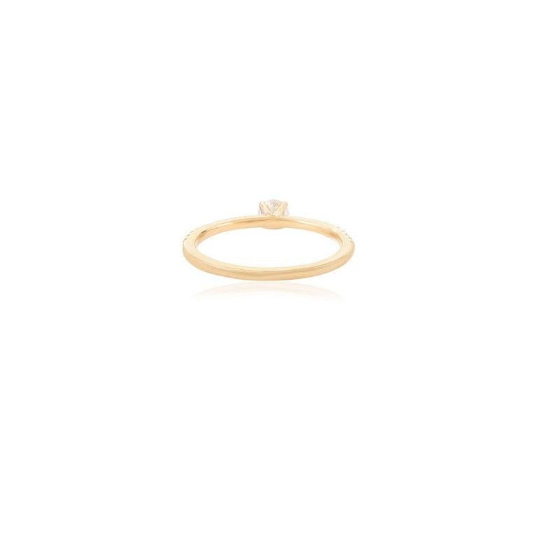 En vente :  Bague de fiançailles pour mère en or jaune massif 14 carats 4