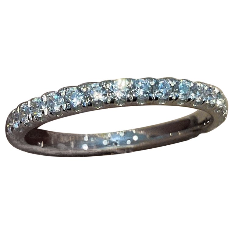 Moissanite Eternity Band Ring 925 Sterling Silver Minimalist Engagement Ring. For Sale