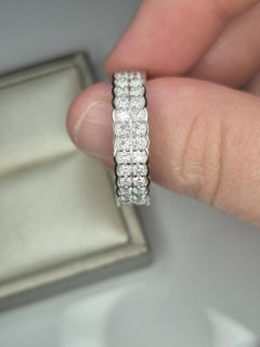 Moissanite Eternity Ring 925 Sterling Silver Band.