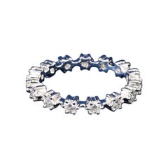 Moissanite Eternity Ring Band 925 Sterling Silver Stacking Ring Wedding Band.