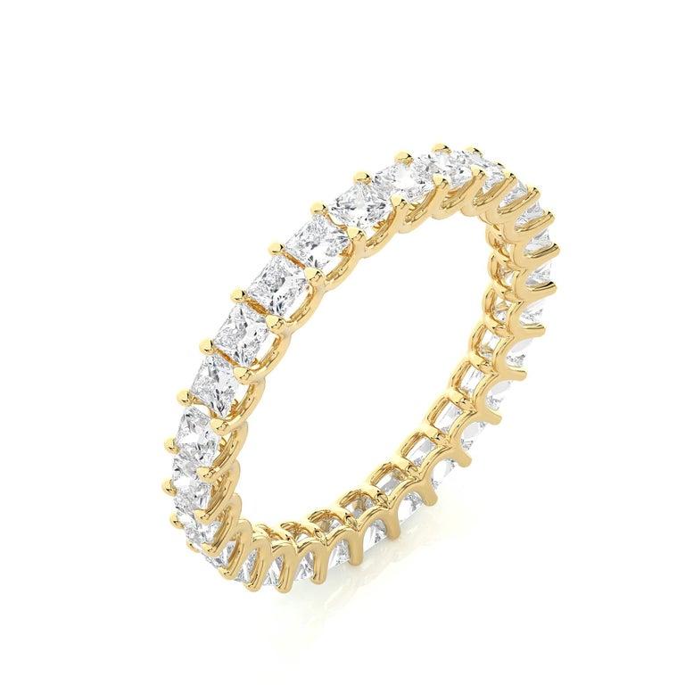 For Sale:  Prong Set Moissanite Gold Plated Eternity Band Ring for Her Gift Silver Jeewlry 11