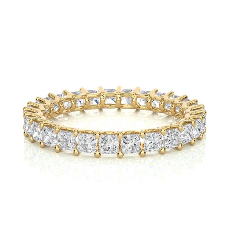 For Sale:  Prong Set Moissanite Gold Plated Eternity Band Ring for Her Gift Silver Jeewlry 7