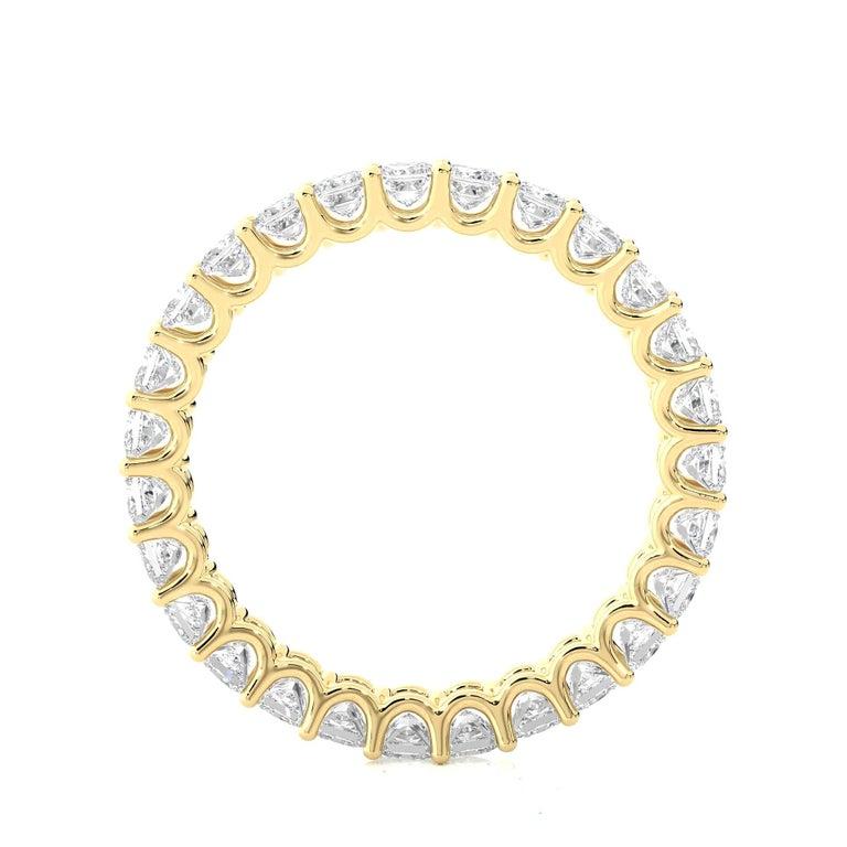 For Sale:  Prong Set Moissanite Gold Plated Eternity Band Ring for Her Gift Silver Jeewlry 8