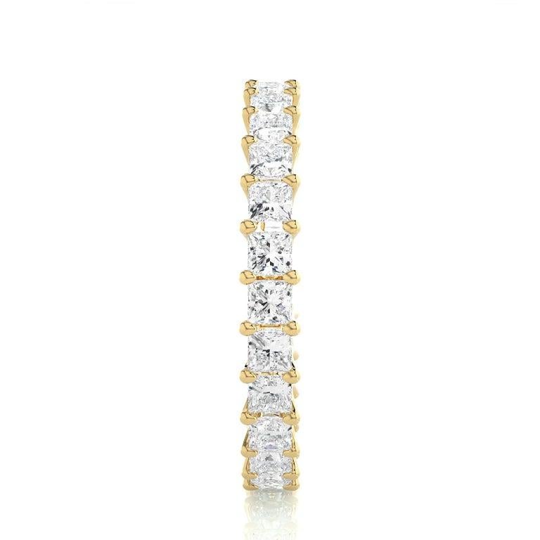 For Sale:  Prong Set Moissanite Gold Plated Eternity Band Ring for Her Gift Silver Jeewlry 9
