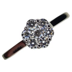 Moissanite Flower Cluster Ring 925 Sterling Silver.