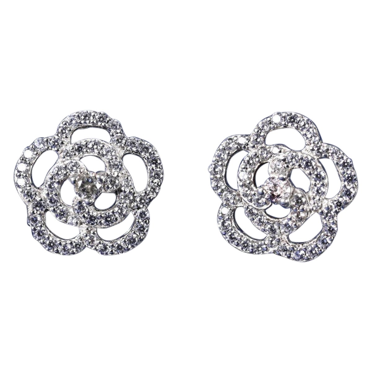 Moissanit Blume Ohrstecker 925 Sterling Silber Minimalistisch Ohrring Geschenk .